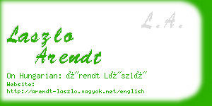 laszlo arendt business card
